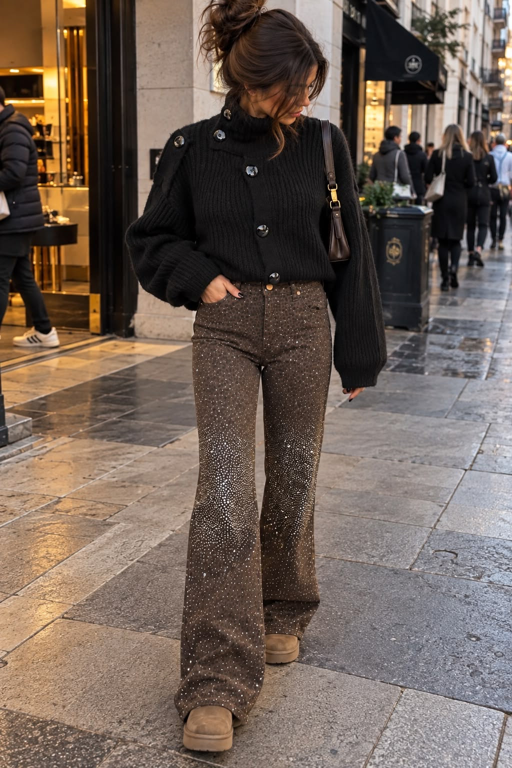Jeans « LÉOPARD » strass