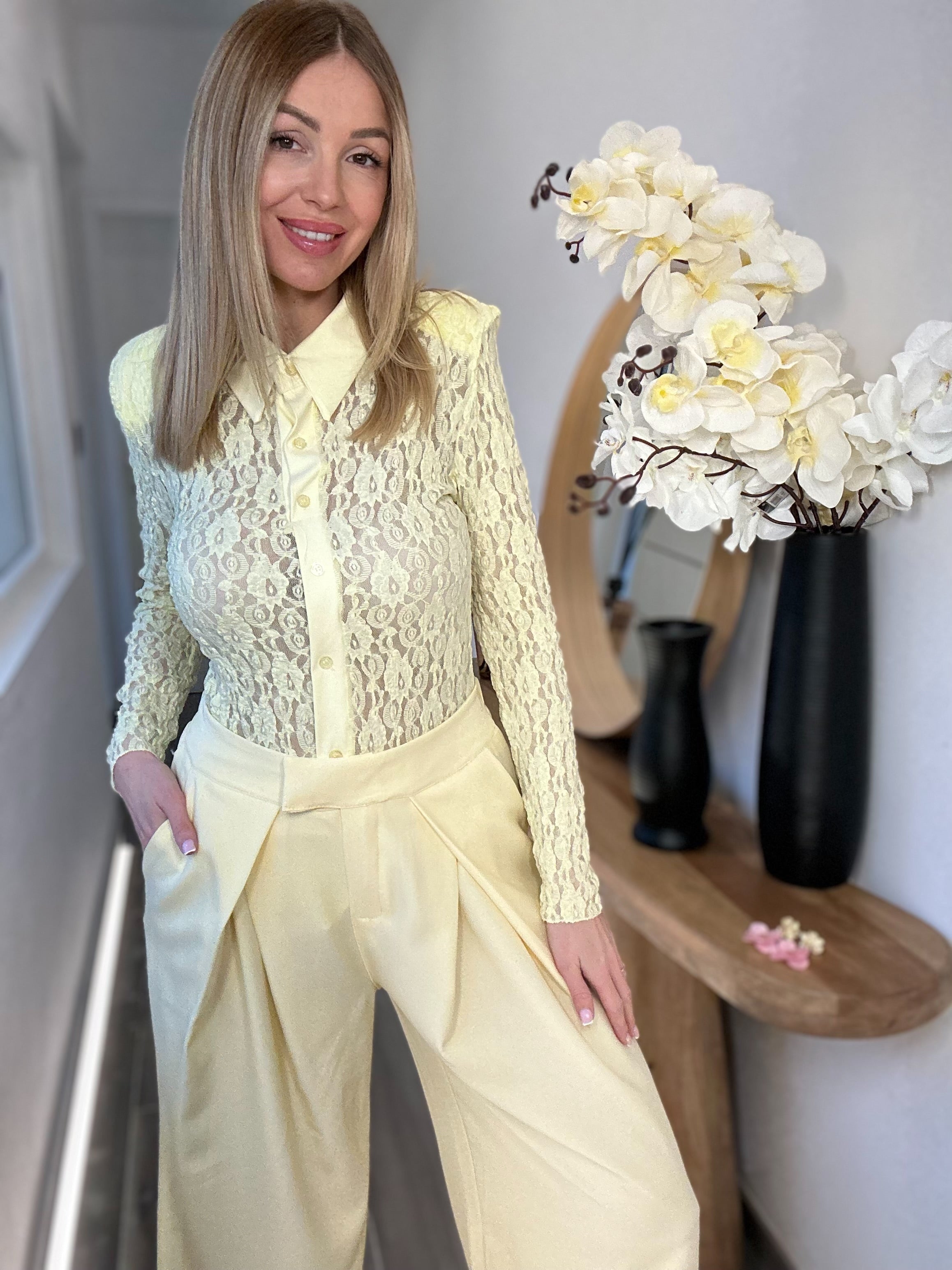 Body « DENTELLE » JAUNE