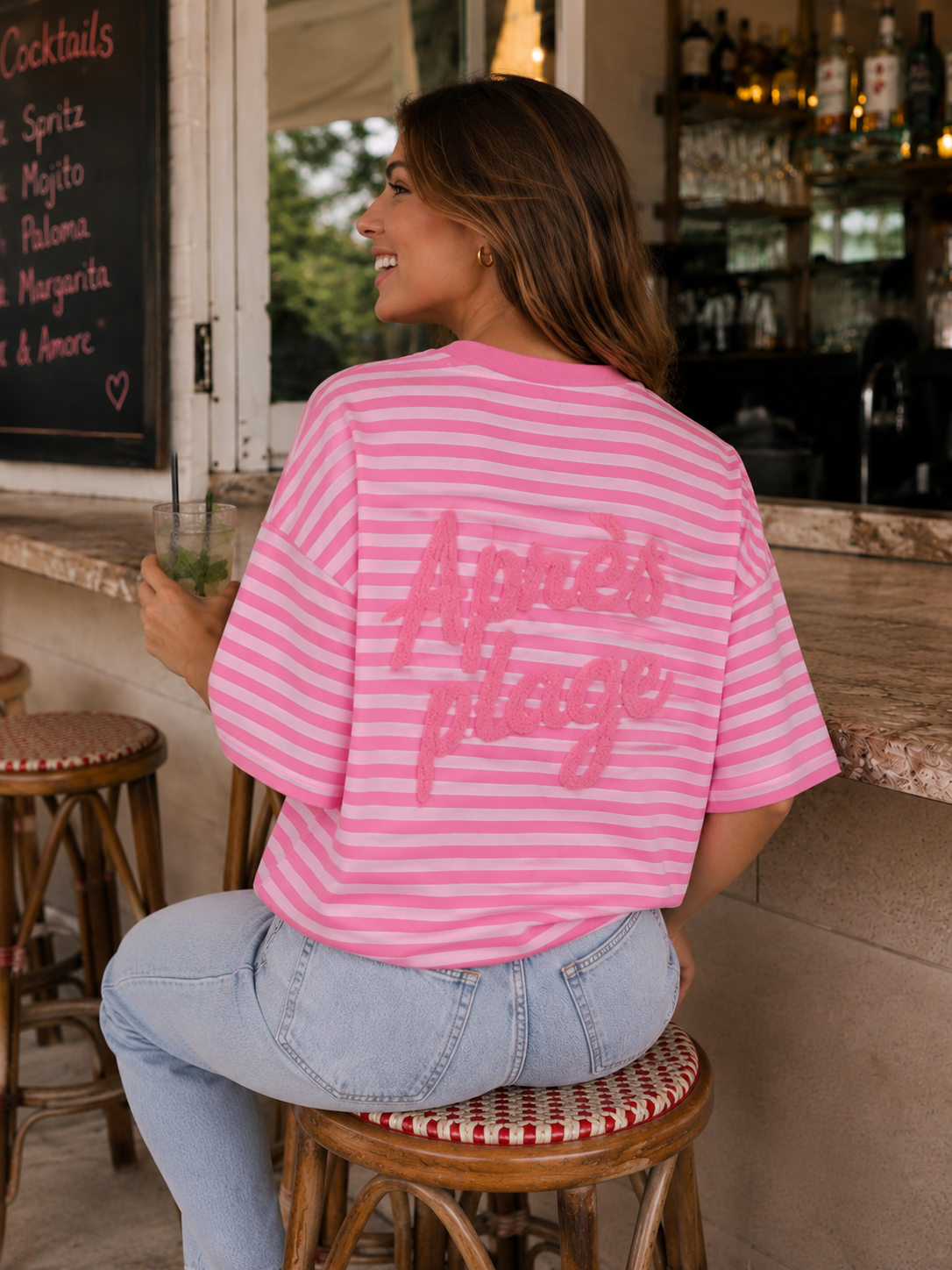 Tee-shirt « APRÈS PLAGE » ROSE