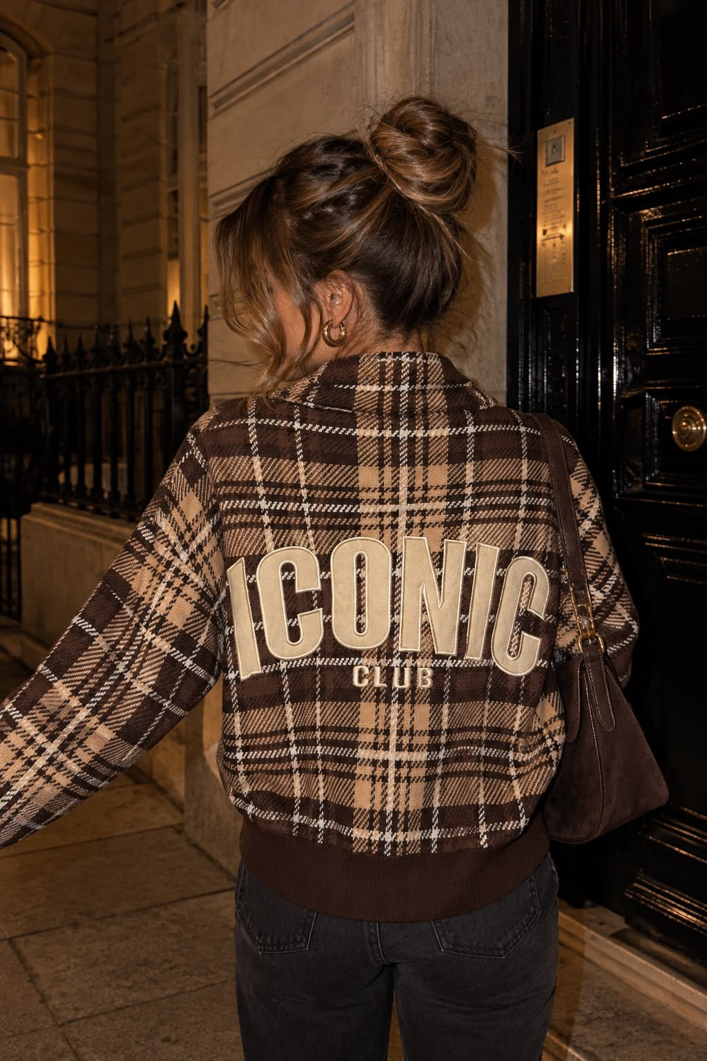 Gilet zippé à carreaux «MARRON et BEIGE »– Iconic Club