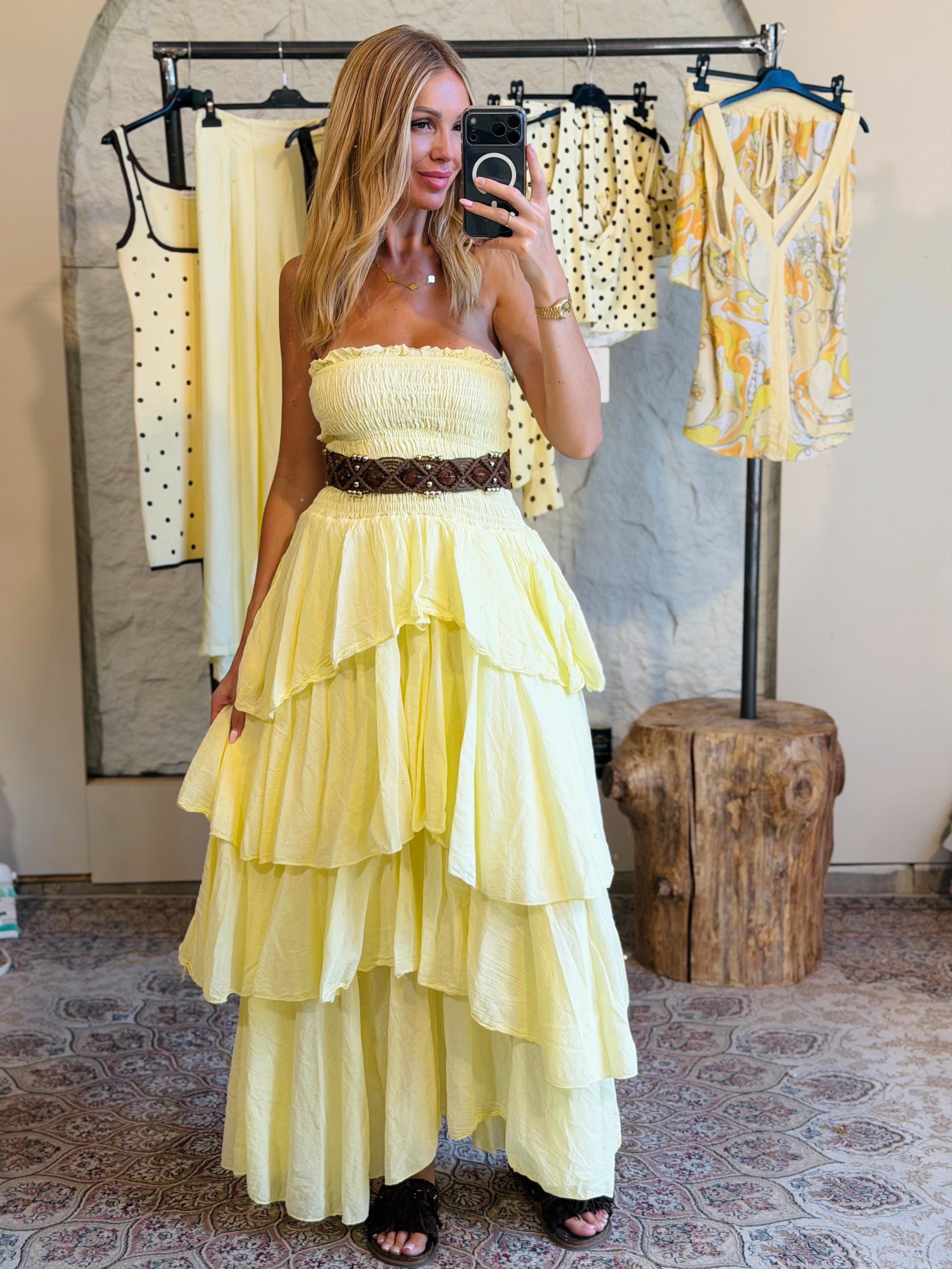 Robe « BUSTIER » JAUNE
