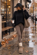 Pull «NOIR » grosse maille à col roulé – Coupe oversize