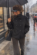 Veste « NOIR » à double boutonnage – Style caban