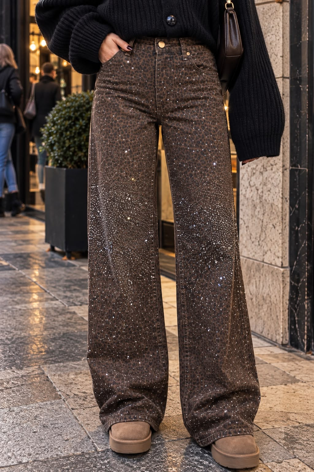 Jeans « LÉOPARD » strass
