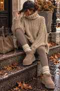 Pull «CAMEL» grosse maille à col roulé – Coupe oversize