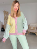 Cardigan « VERT D’EAU »