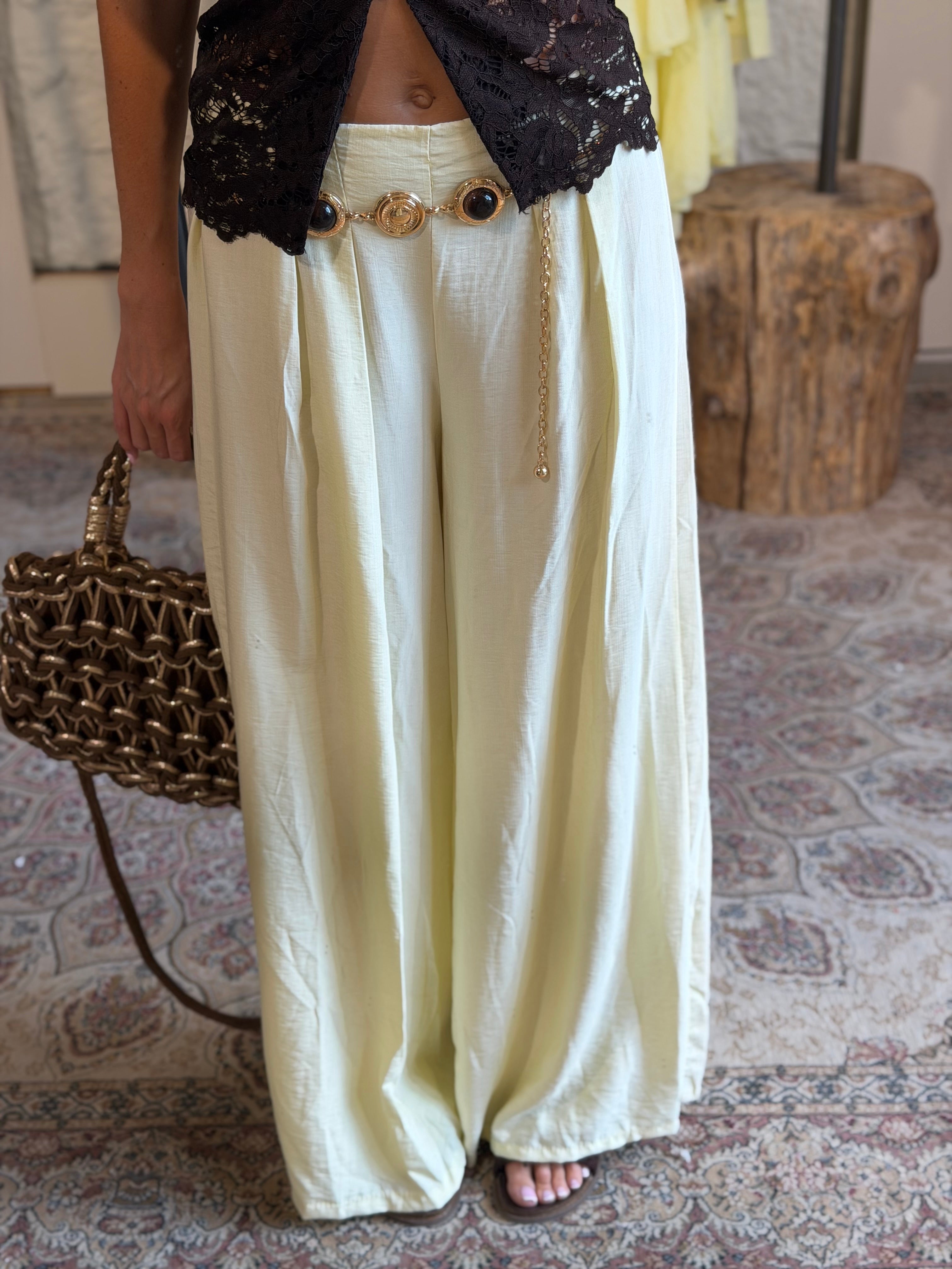 Pantalon « FLUIDE » JAUNE