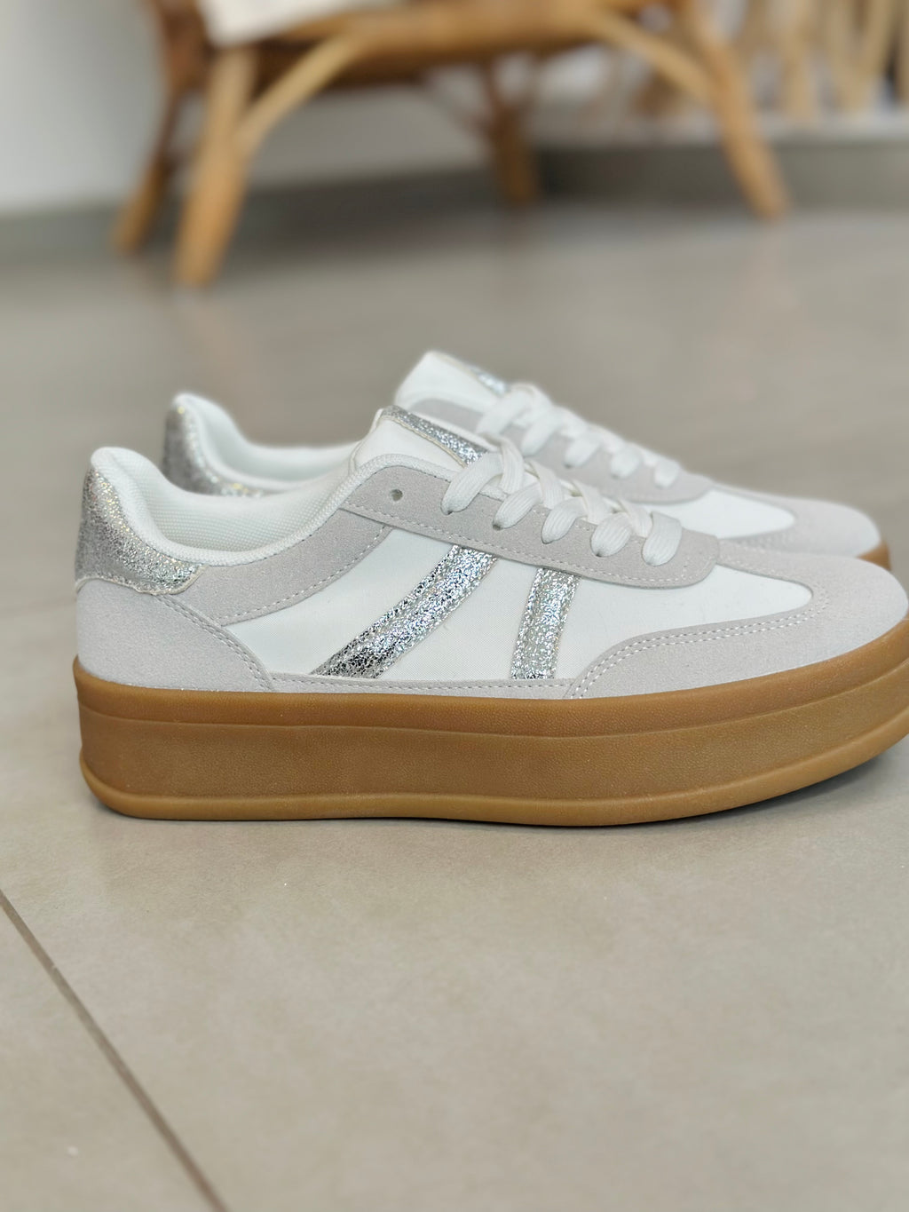 Sneakers « JULIA » ARGENTÉ
