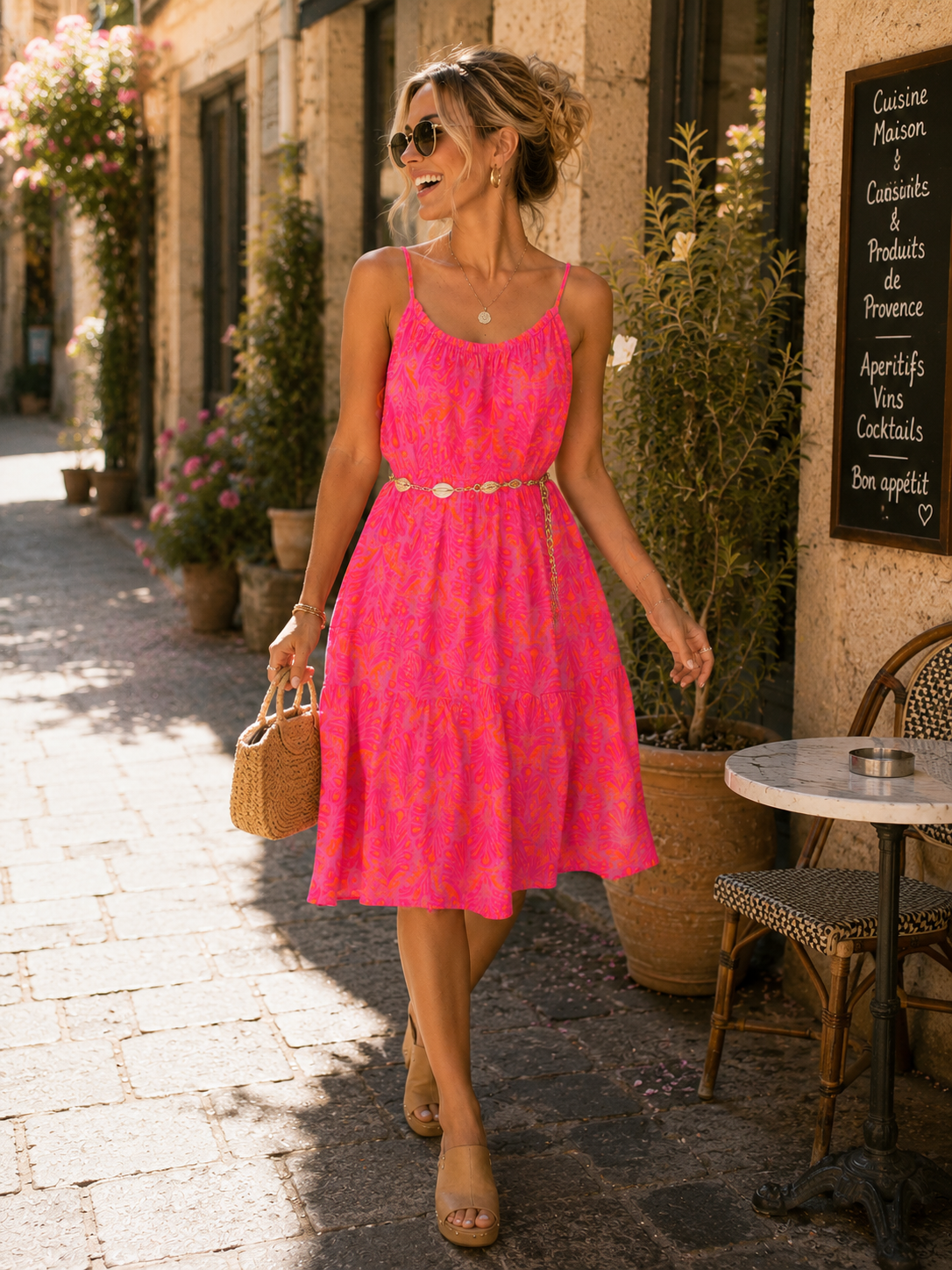 Robe « FUCHSIA » GAZE DE COTON