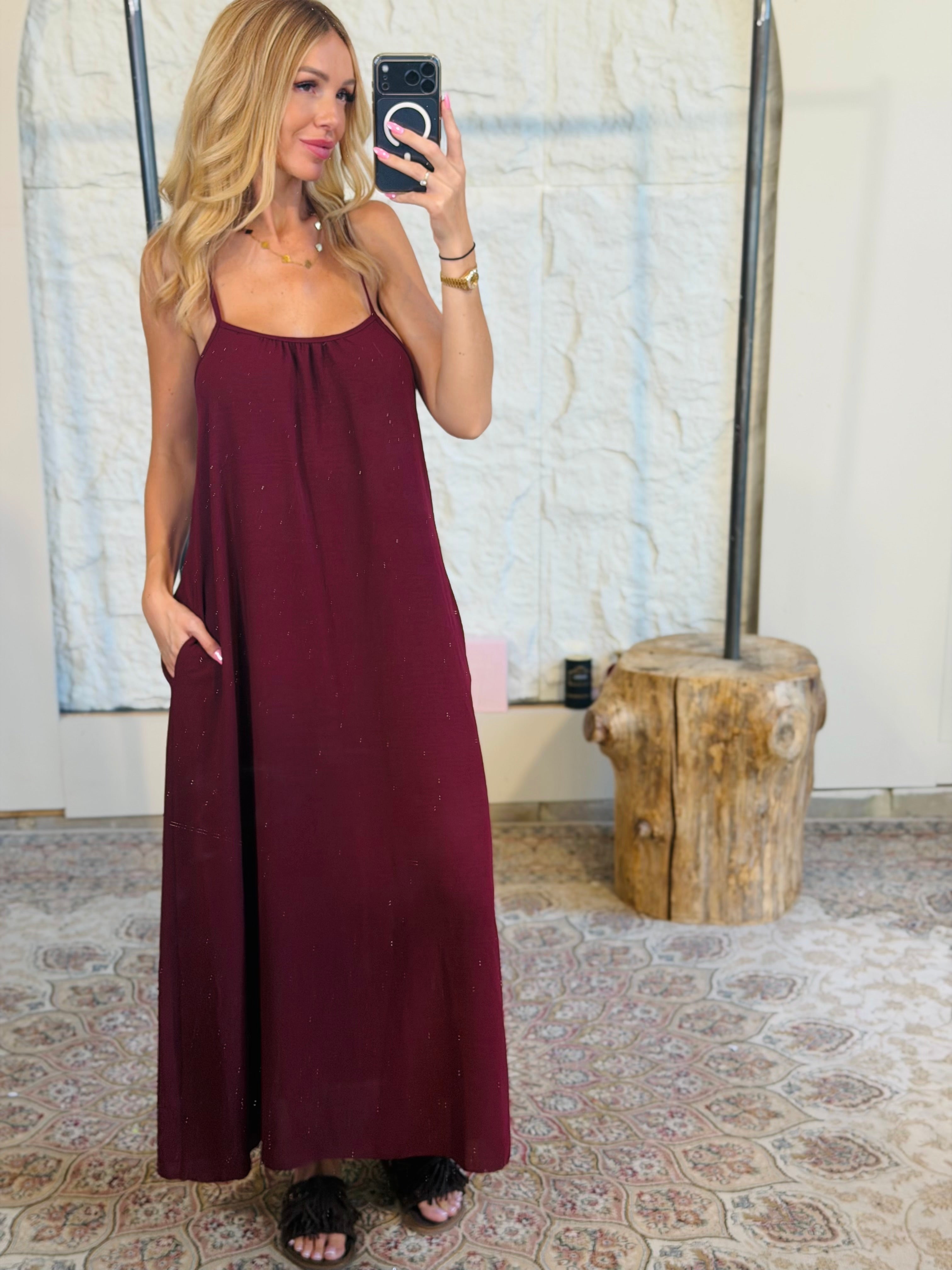 Robe « DOS NU » AUBERGINE